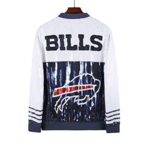 BUFFALO BILLS NFL SPARKLY SEQUIN BOMBER JACKET
